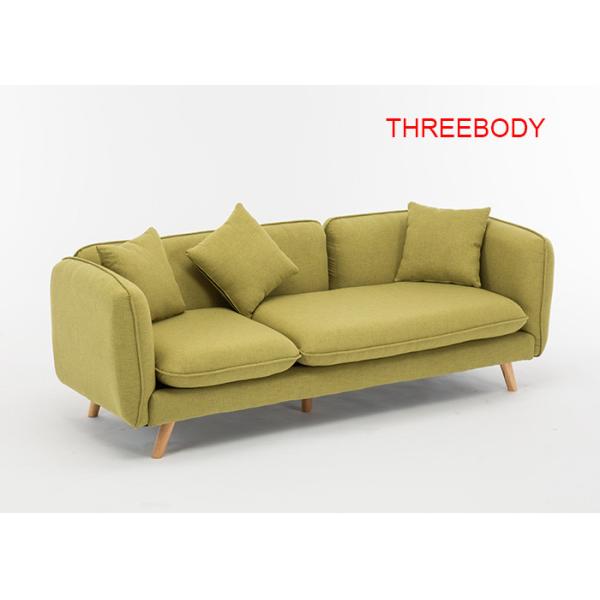 Leisure Modern Bedroom Furniture Fruit Green 3 Seater Fabric Sofa Elegant