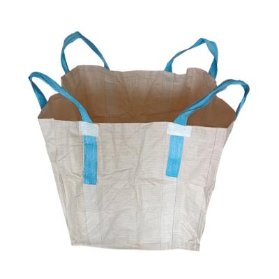 Heavy Duty Round FIBC Bag For Bulk Powder Packaging Thickened PP Fabric Cross Angled Ring Loop Option