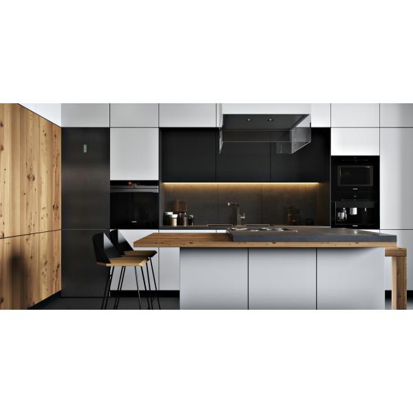Glass Used Hanging Black Pvc Stand Alone Kitchen Cabinet with Customized Veneer Color