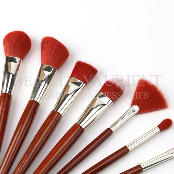 Luxury 9Pieces Private Label Makeup Brushes Red Makeup Brush Set 20.3cm