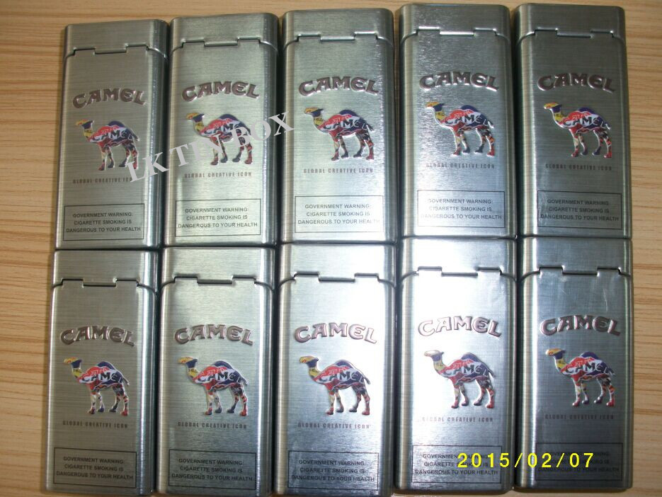 10 Sticks Embossed Vintage Cigarette Cases King Size Camel Metal Cigarette Box 100'S