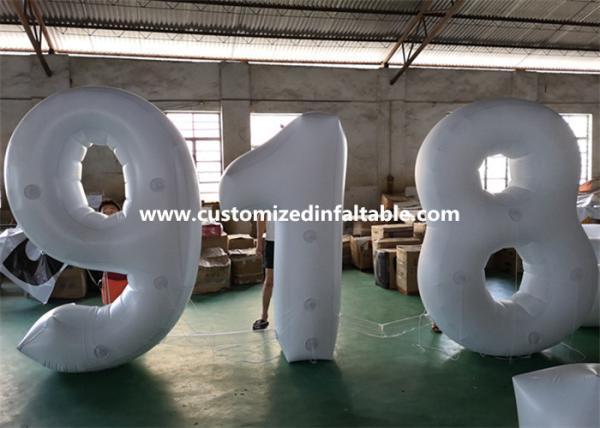 European Standard White PVC Inflatable Advertising Number Display Figure Balloon