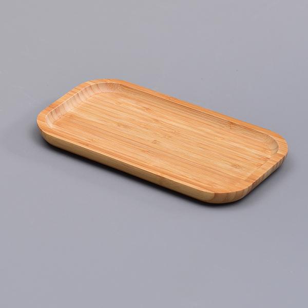 Customized Natural Solid Wood Bamboo Food Cutlery Tray in Different Sizes and Shapes