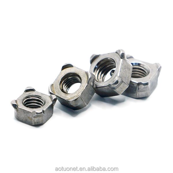 Din929 Grade Carbon Steel Square Weld Nut Zinc Plated Finish Welding Nuts