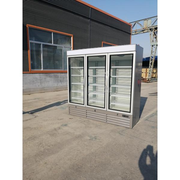White / Black 3 Glass Door Commercial Refrigerator Freezer With Large Display Volume