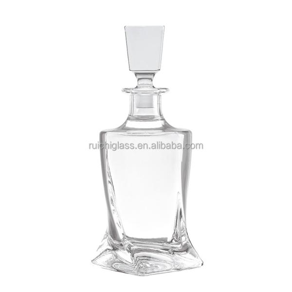375Ml 500Ml 750Ml 1000Ml Transparent Round Flint Glass Liquor Wine Whisky Vodka Tequila Conch Bottle With Cork Lid