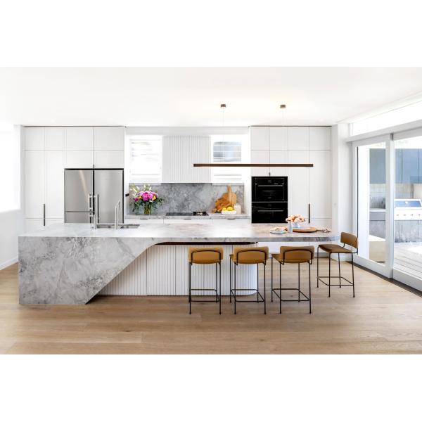 Luxury Zambia Solid Wood White Glossy Silver Kitchen Cabinet Temperature Control Panel