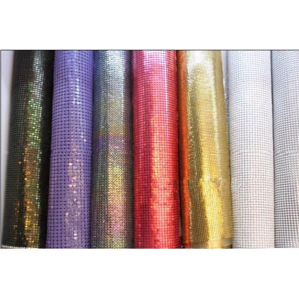 Flexible Metal Bead Curtain Room Divider , Metal Sequin Fabric For Decoration