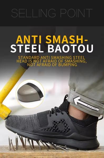 Preço barato trabalho de aço botas protectoras masculinas anti-quebra-cabeça calçados de segurança casual para homens trabalho