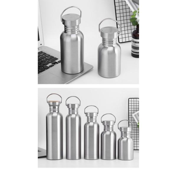 350ml 500ml 600ml Oem Odm Bouteille d'eau en acier inoxydable à paroi simple Bouteille d'eau de voyage en acier inoxydable sans BPA Design minimaliste léger