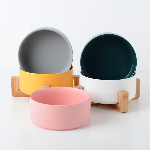 Unique Colorful 15.5*7cm Cat Ceramic Bowl Pet Food Feeder