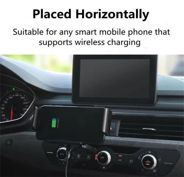 Folding Screen Qi Wireless Car Charger 9V 2A Fast Phone Holder