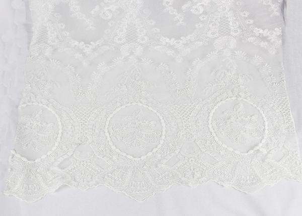 Branco francês africano tela de malha nupcial bordada da tela do laço para vestidos de partido