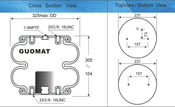 Cruz industrial 2B12-316 de ContiTech FD33022313 da mola de ar de Volvo 3130488