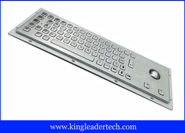 NEMA4 Ruggedized Trackball Panel Mount Keyboard With 64 Full Travel Keys
