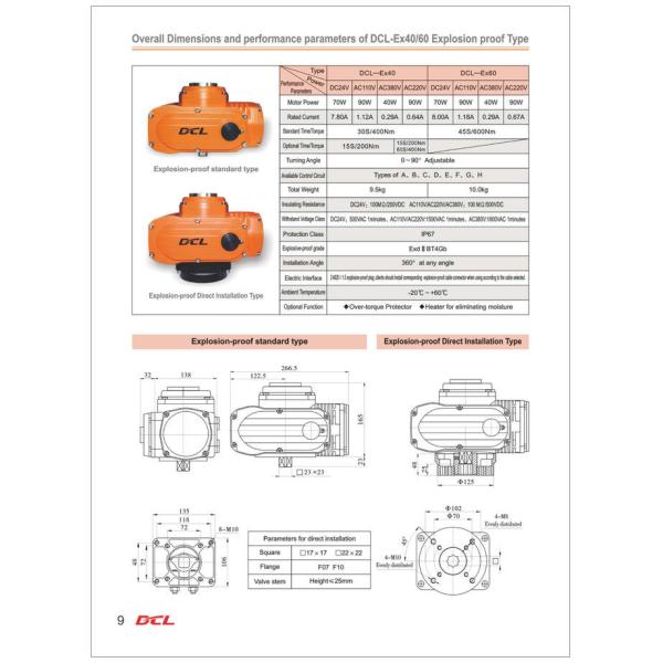 AC220V 0,67A ExdIIB T4 Взрывозащитный клапан-актуатор