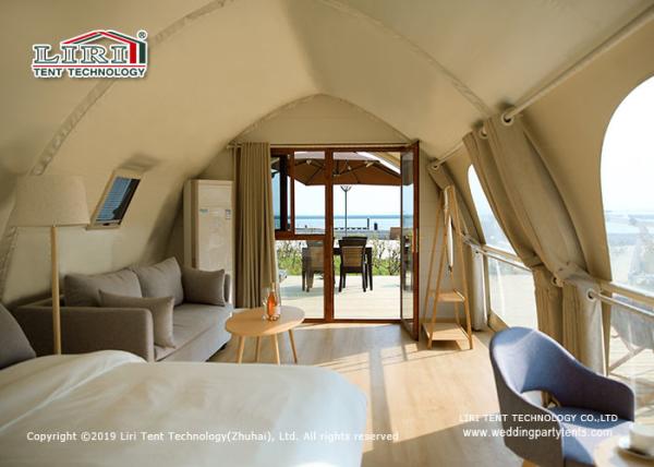 Barracas luxuosas de Glamping do quadro comprimido da liga de alumínio 15 anos de esperança de vida