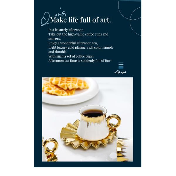 Elegant Coffee Tea Wallpaper Design Ceramic Western Dinner Set for Sustainable Living