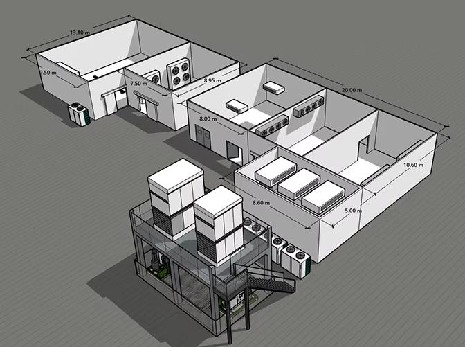 Precise Temperature Control Freezer Cold Room Energy Saving Design High Strength Panels