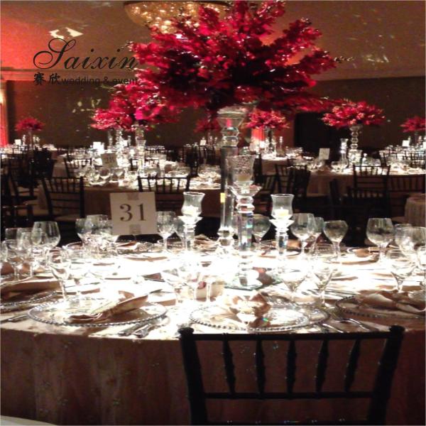 Acrylic Wedding Flower Stand 100cm Gold For Wedding Table Decoration