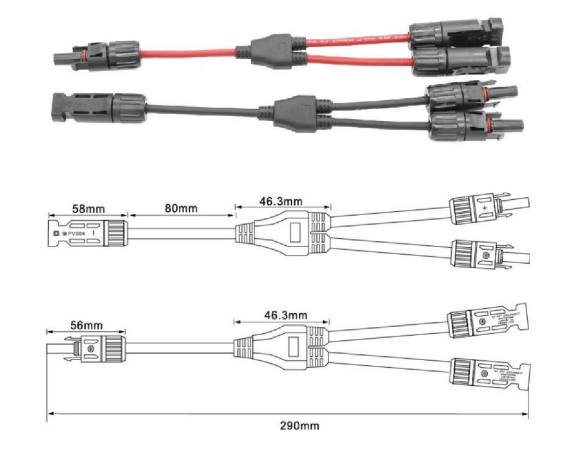 Y соединитель от 2 до 1 PV004-2T1 Стандарт IEC 62852:2014/CE