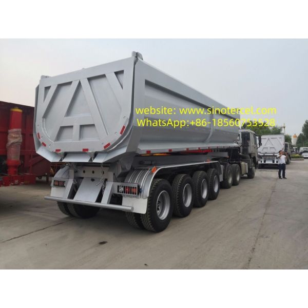 SINOTERCEL 4 Axle 25CBM rear-tipping self-unloading Color customization U type