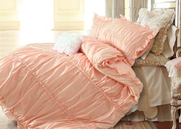 Ruched Duvet Covers And Shams , Home 100 Cotton Bedding Sets Full 4 Pcs