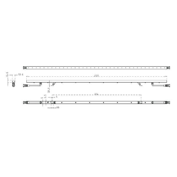 Energy Saving SMD 12W Linear LED Wall Washer With Stainless Steel 316 Housing