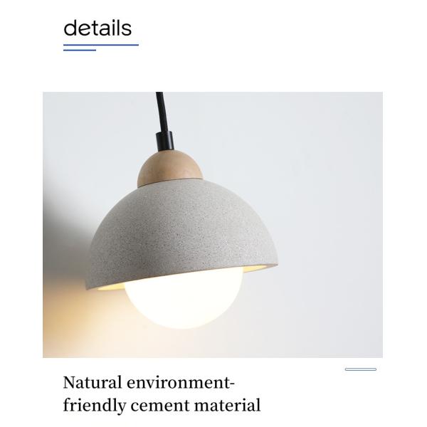 Ваби Саби стиль Цементный подвесок Светлый деревенский стеклянный люстра для спальни / столовой