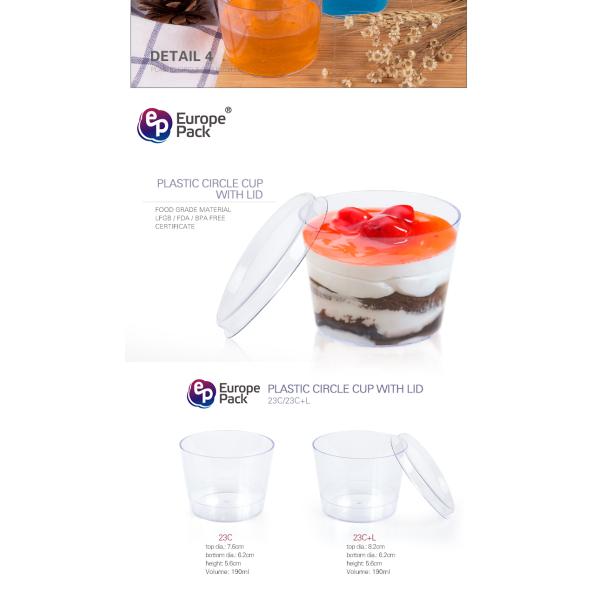 Hot selling round wholesale clear disposable plastic cup with lid