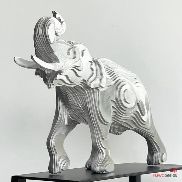 Custom Metal Animal Statue Life-Size Bronze Elephant Sculpture Made of Stainless Steel