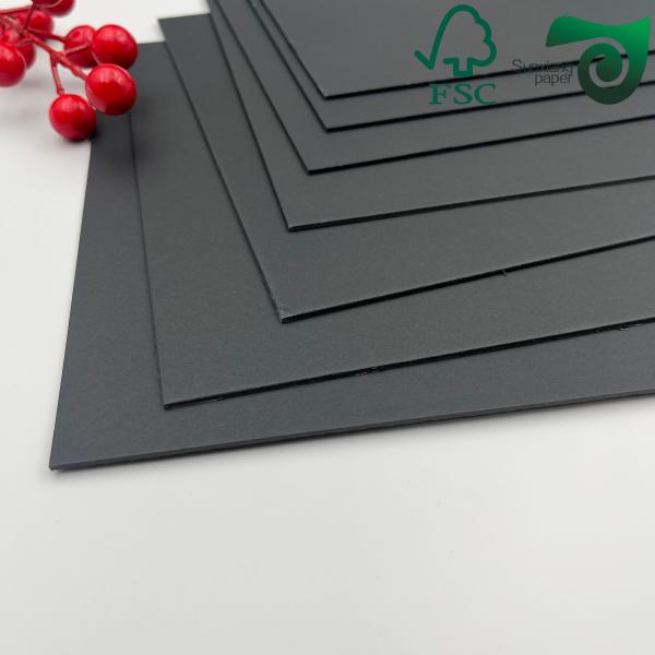 High Density Black Solid Cardboard Paper Sheets For Photo Album 300gsm 350gsm