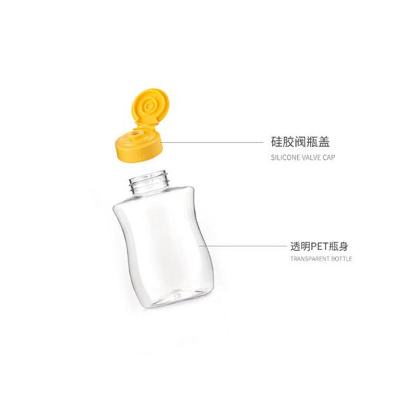 18Oz 350g Plastic Cosmetic Bottles Silicone Valve Cap For Packing Honey Syrups