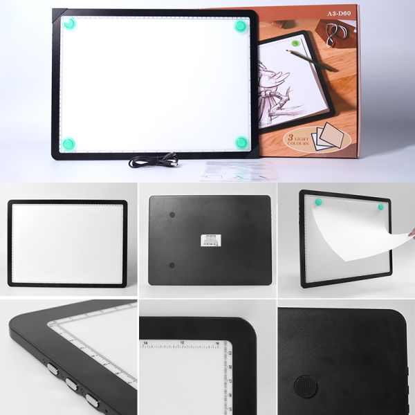 PS Acrylic Panel LED Light Pad Ultra Thin Silver Coating Wireless Animation Tracing Light Box Eye Friendly Drawing Board