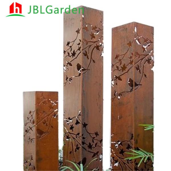 Outdoor Garden Lights Weathering Steel Rust Path Light Garden Bollard Lights Urban Bollard