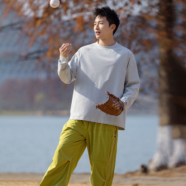 Loose Round Neck Sun Protection Sweatshirt, Antibacterial Quick Dry Breathable Running Top