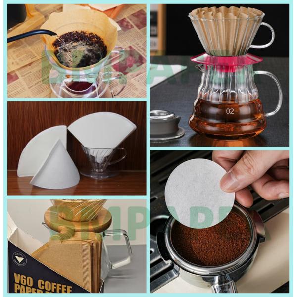 50gm 54gm Papel de filtro de café crepe marrón blanco para bolsas de té - Eco-friendly