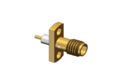 2-Hole Panel Mount Copper Alloy Housing Gold Plating Mini SMA Jack RF Coax