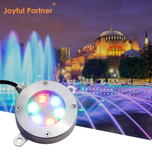 OEM RGB 3in1 Mini Fountain Lights DIA115mm DC24V 6W 12W Stainless Steel 316 In Aquarium Bubble