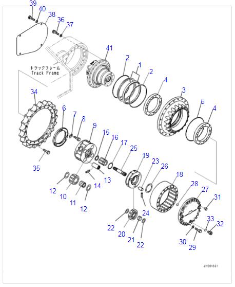 эпицентр деятельности 20Y-27-42180 20Y2742180 для частей конечной передачи экскаватора PC220LC-8M0