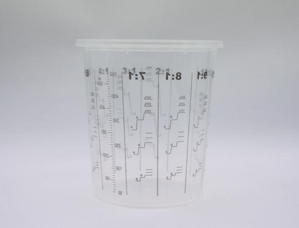 650 ml Disposable Mixing cup Auto Plastic Single Use plastic pots measuring printed cup calibrated-up cup