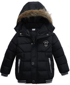 Fashionable Kids Hooded Puffer Jacket , Plain Dyed Boys Down Winter Coat