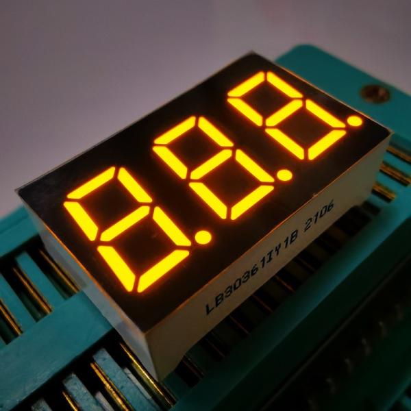 Affichage à LED à cathode commune super brillante ambre 7 segment 3 chiffres 9,2 mm pour le compteur de panneau