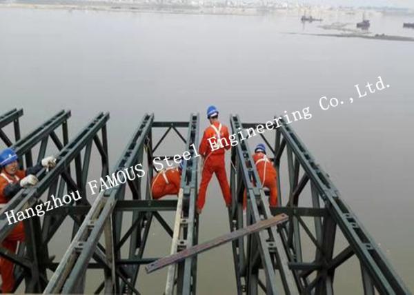 High Load Capacity Bailey Steel Truss Bridge HS20-44 Hot Dip Galvanizing