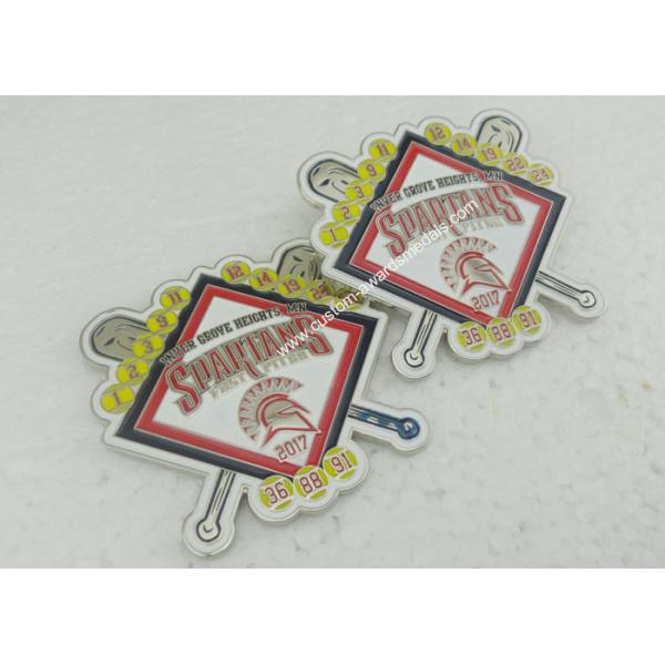 Die Stamped Memorial Metal Religious Lapel Pins / Zinc Alloy Base Ball Sports Pins