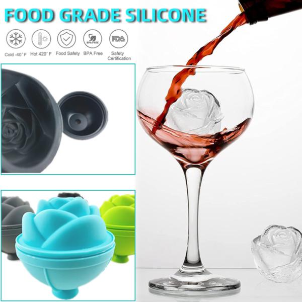 Ice Cream Tools Rose Flower Shape Silicone Mold Ice Box Ice Ball Silicone Face Ice Roller