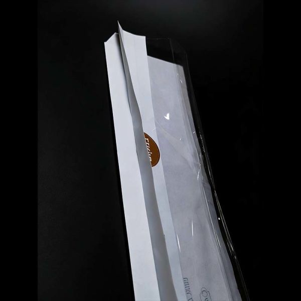 White Flat Bottom Paper Bag Durable Satchel Paper Bags With Window