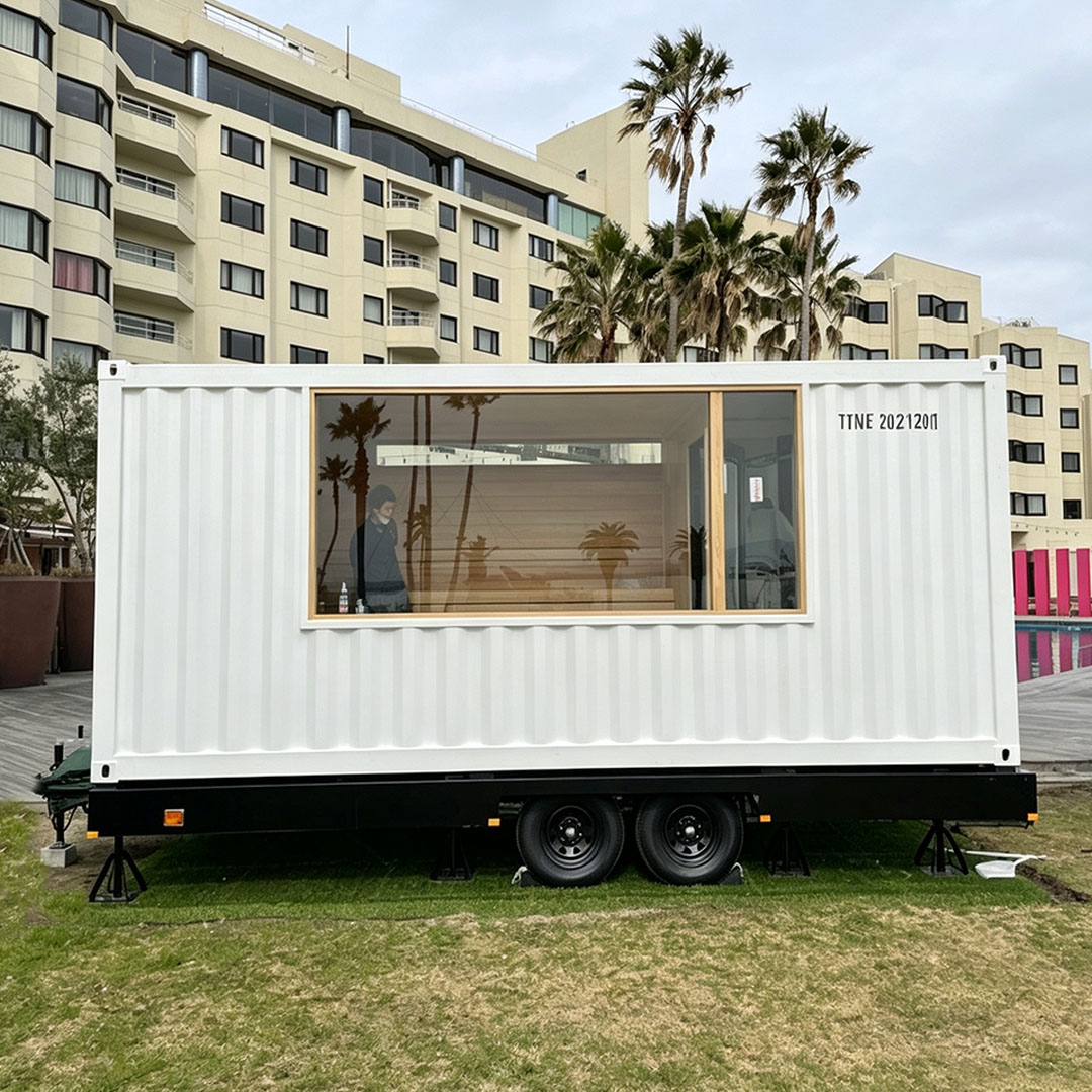 20GP Mobile Sauna Container House Sauna Room Waterproof Insulated Steel Structure for Resort Backyard Spa Relaxation Use