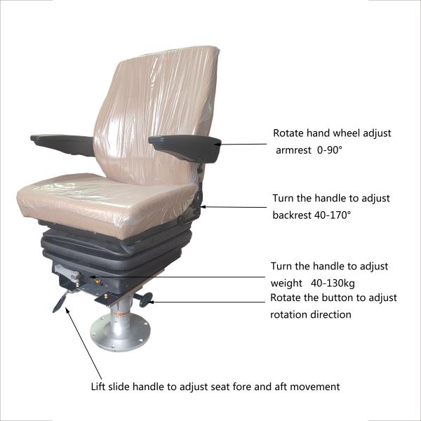 Siège à suspension mécanique Siège marin Base de piédestal en aluminium