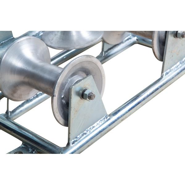 Triple Corner Ground Cable Pulling Roller With Aluminum Alloy Wheels